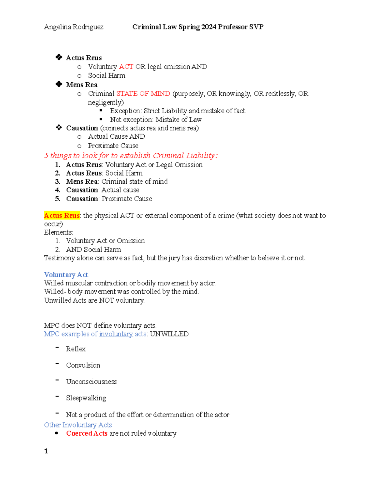 Criminal Law Notes - Key Concepts & Causation Overview (CRL 101) - Studocu