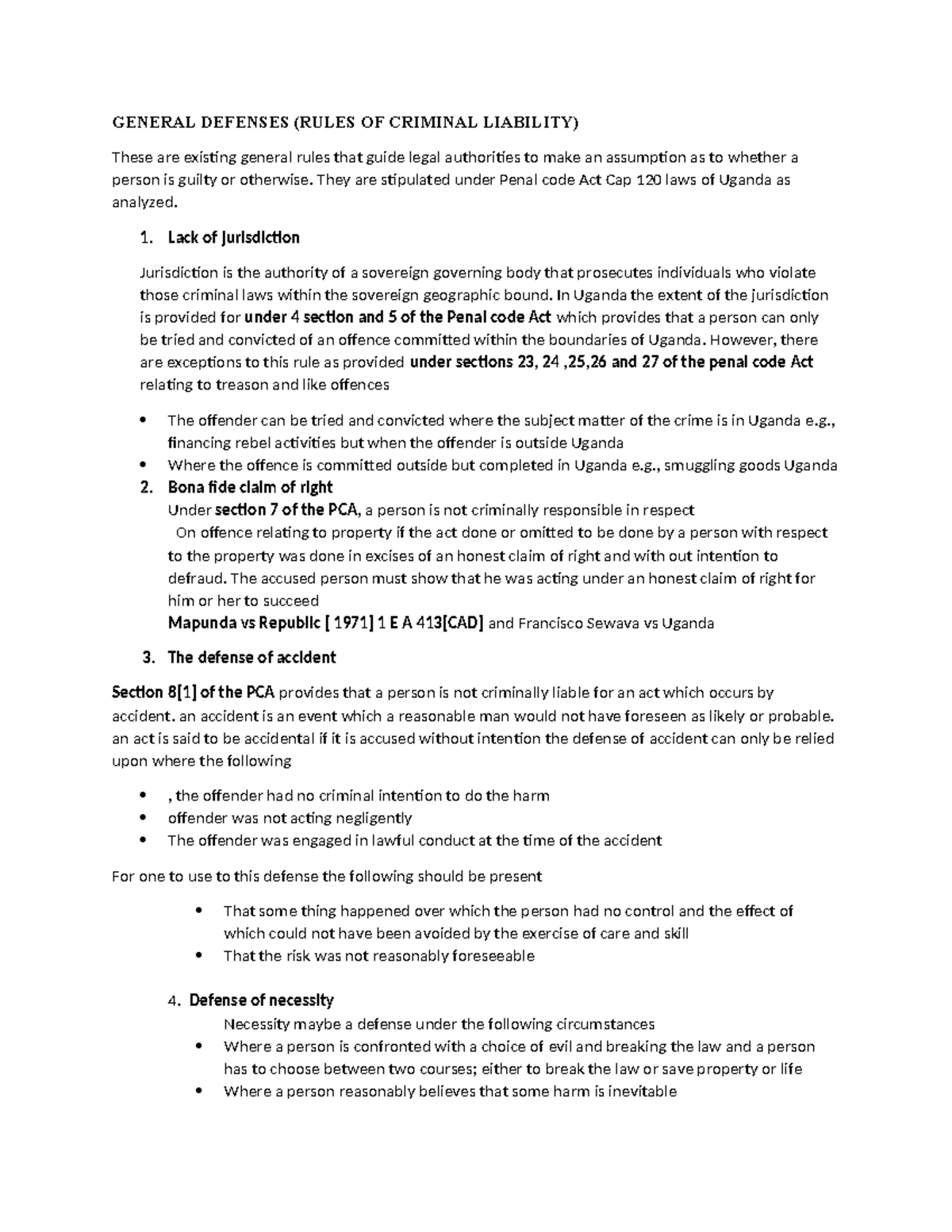 Firms(8&9) General Defences - GENERAL DEFENSES (RULES OF CRIMINAL ...