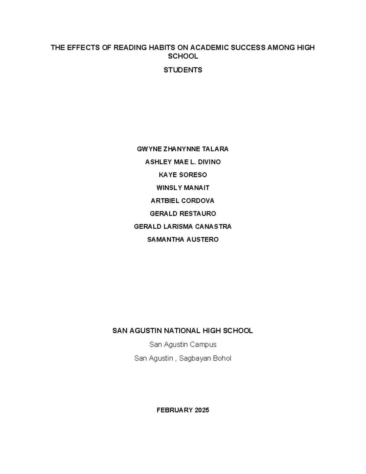 The Effects of Reading Habits on Academic Success: A Study on High ...