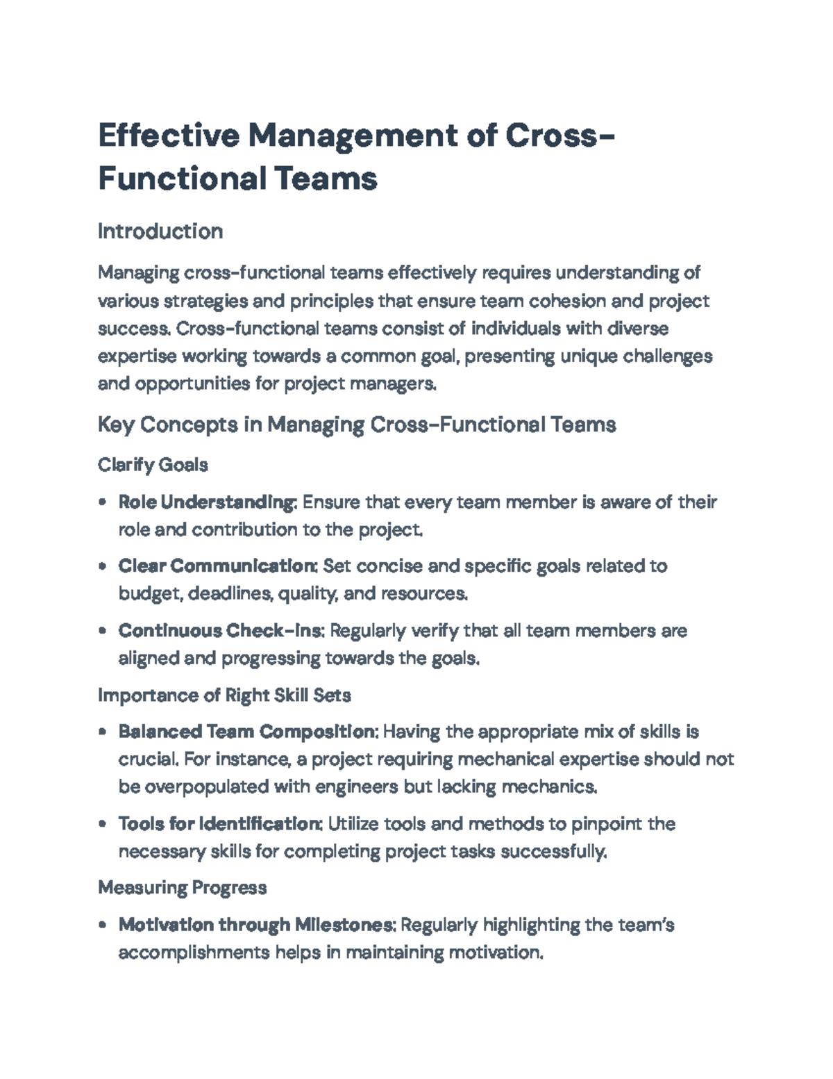Effective Management of Cross-Functional Teams: Strategies and ...