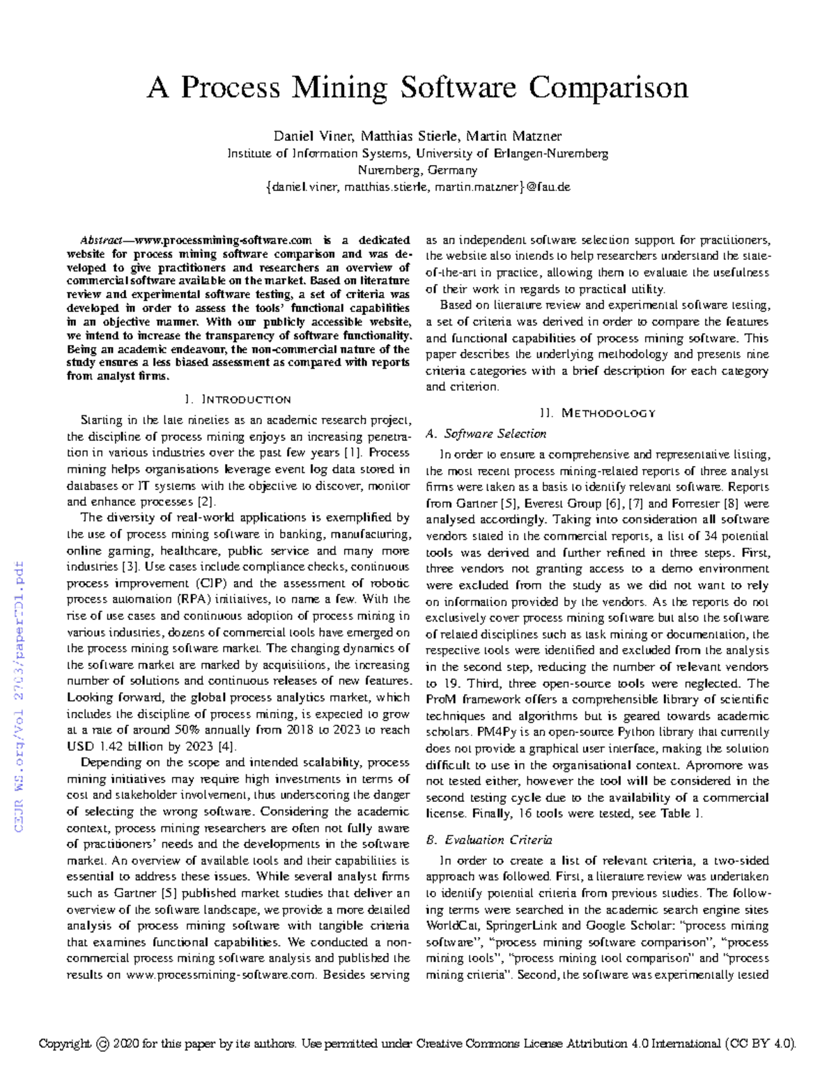Process Mining Software Comparison: A Comprehensive Study (2020) - Studocu
