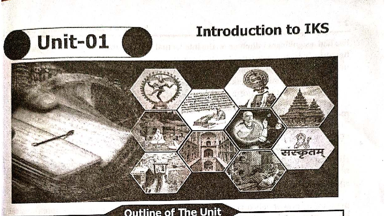 Unit 1 & 2 Overview of Indic Knowledge Systems (IKS) 44130L - Studocu