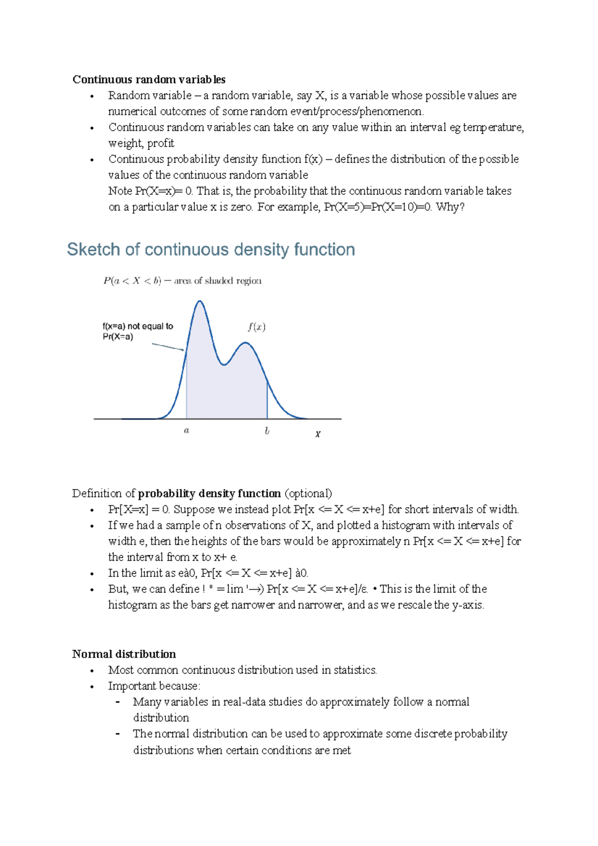 Chapter 6 STAT - Continuous Random Variable Notes - Continuous random ...