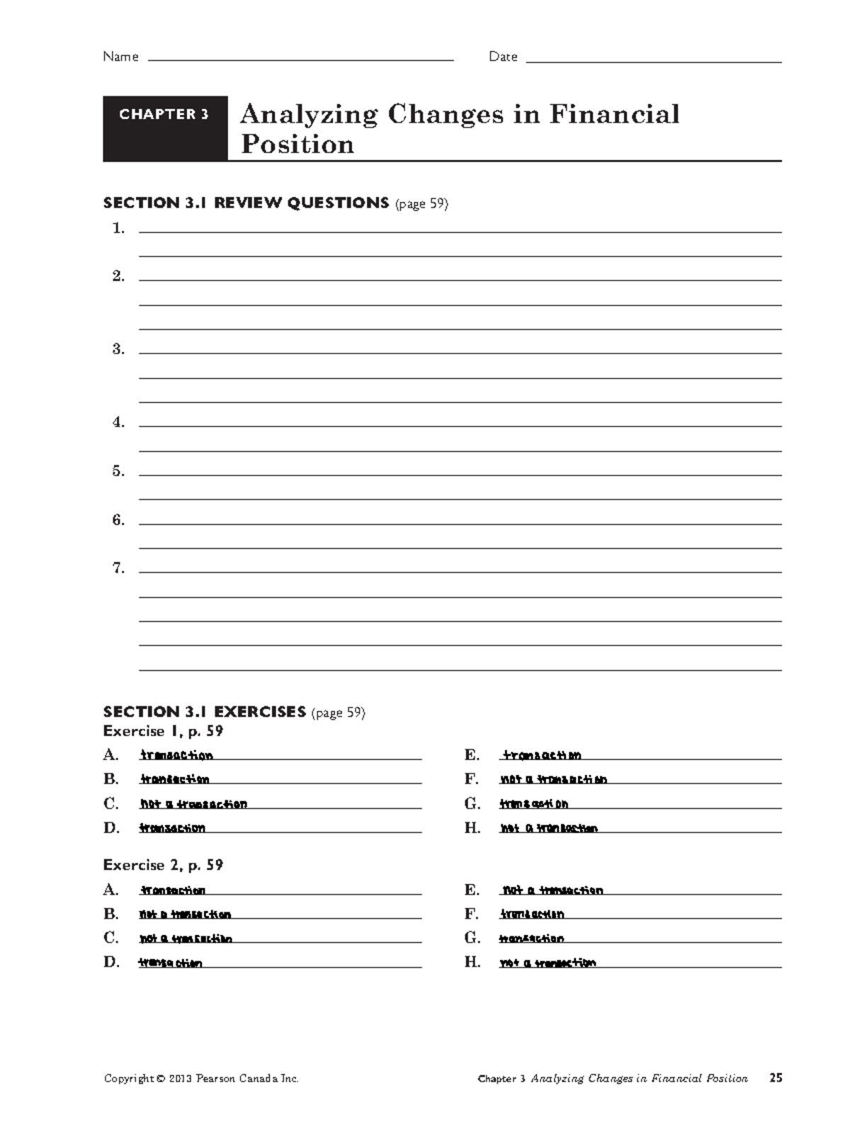 Accounting 1 CHAPTER 3 Review Exercises on Financial Position Analysis ...