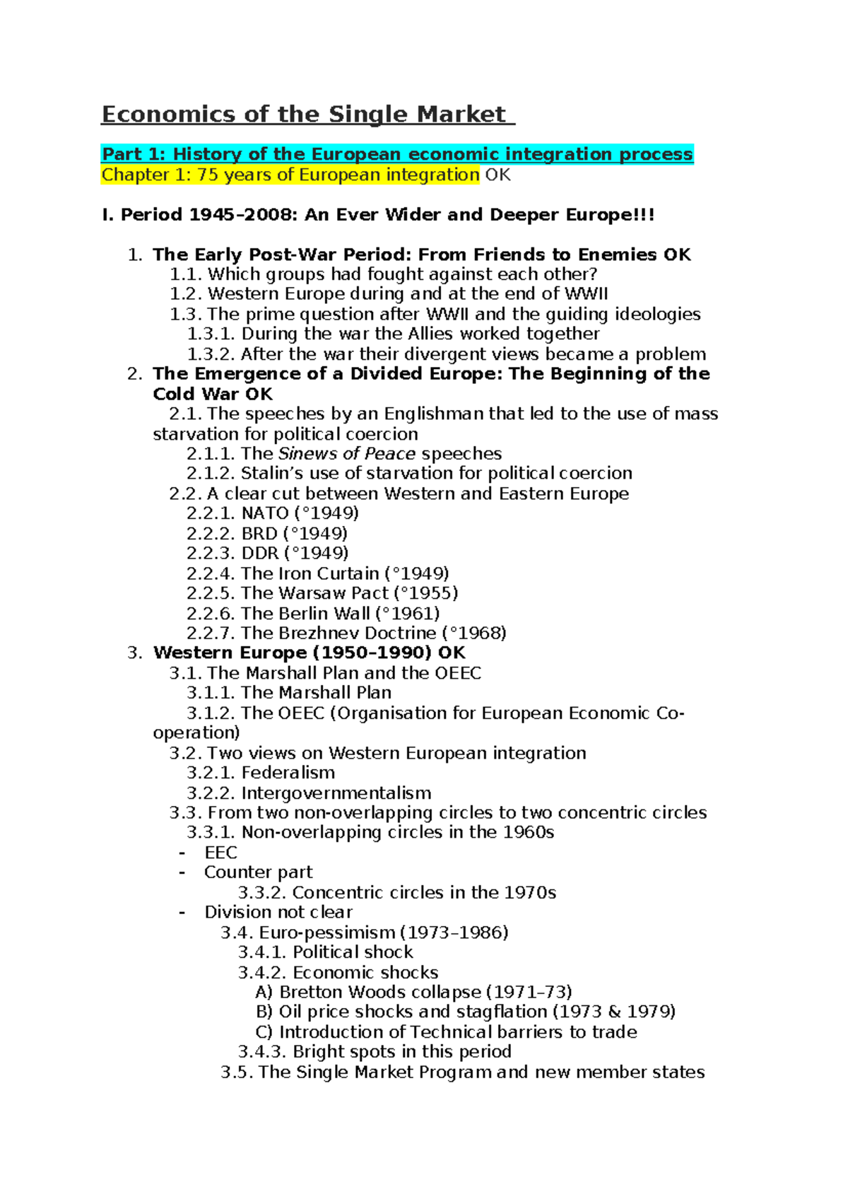 Economics of the Single Market: History & Integration Insights (ECO 101 ...