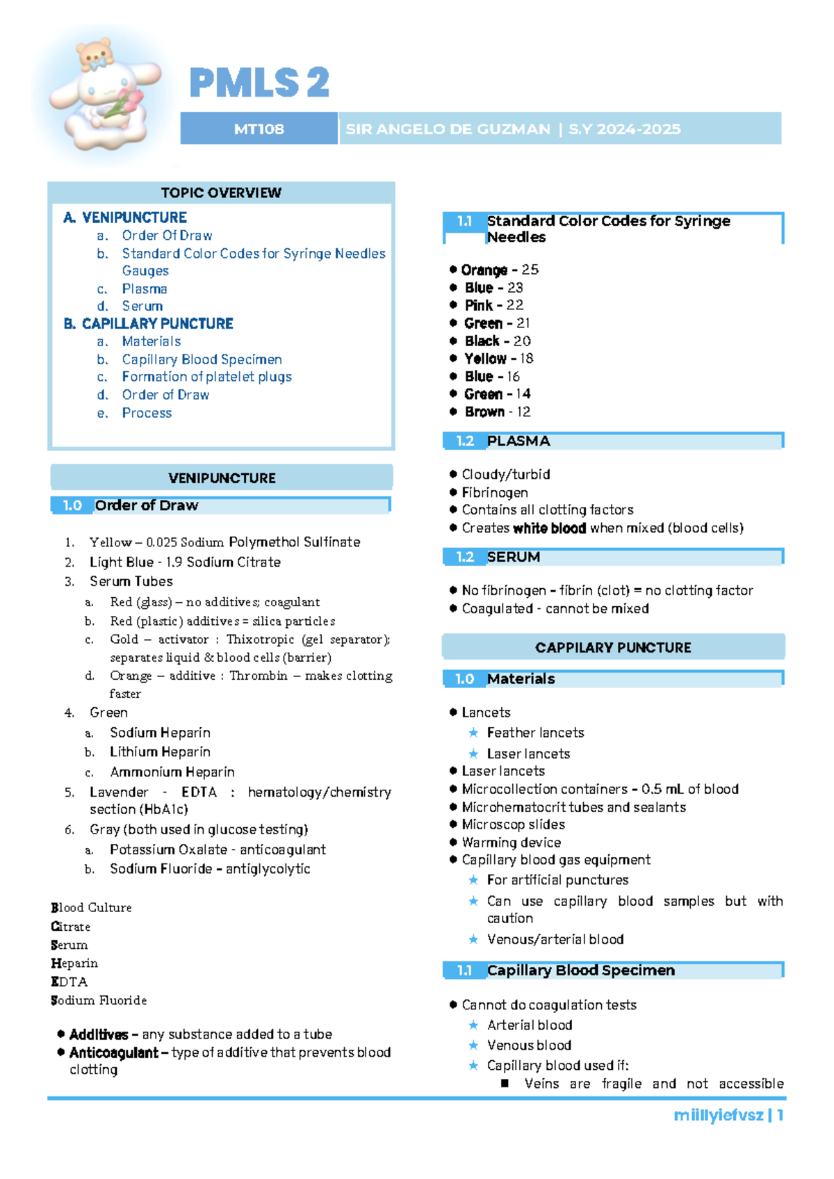 PMLS2 LECTURE: Overview of Venipuncture and Capillary Puncture ...