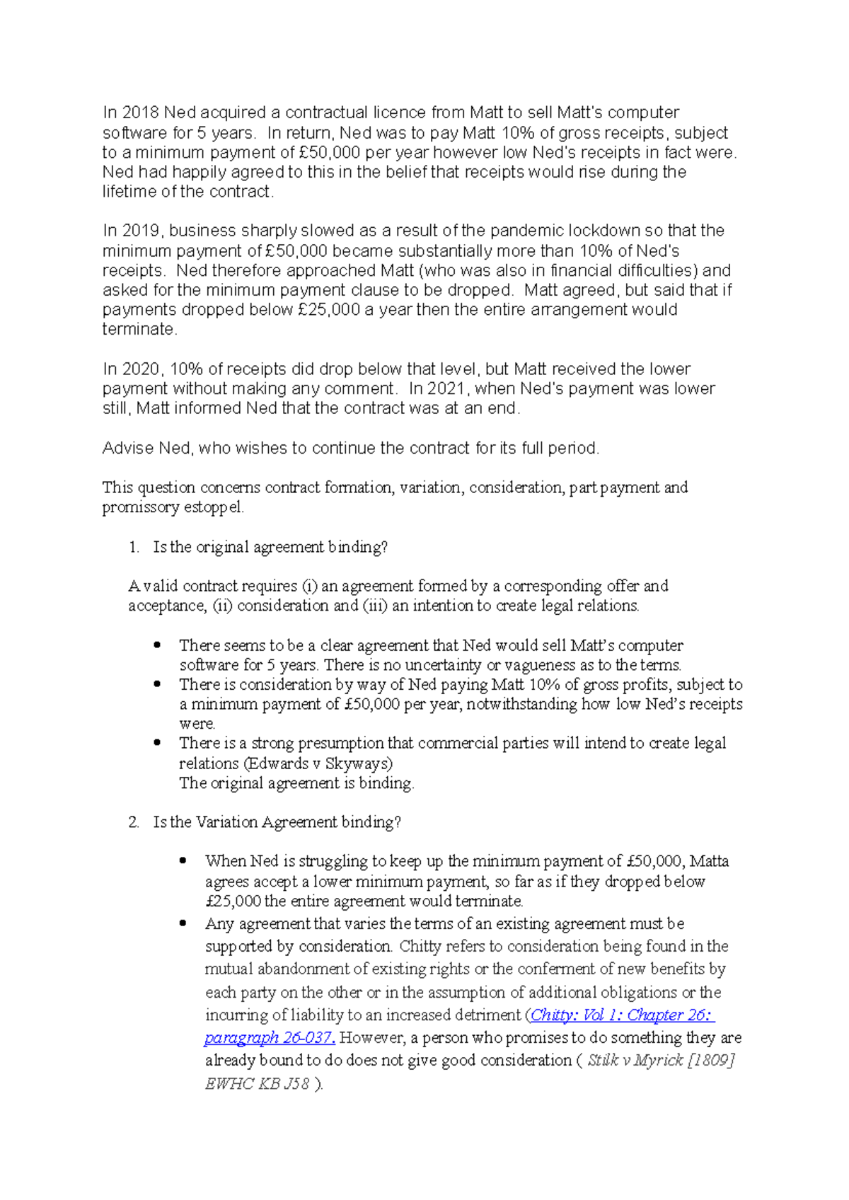 Consideration and Promissory Estoppel in Contract Law: A Case Study ...
