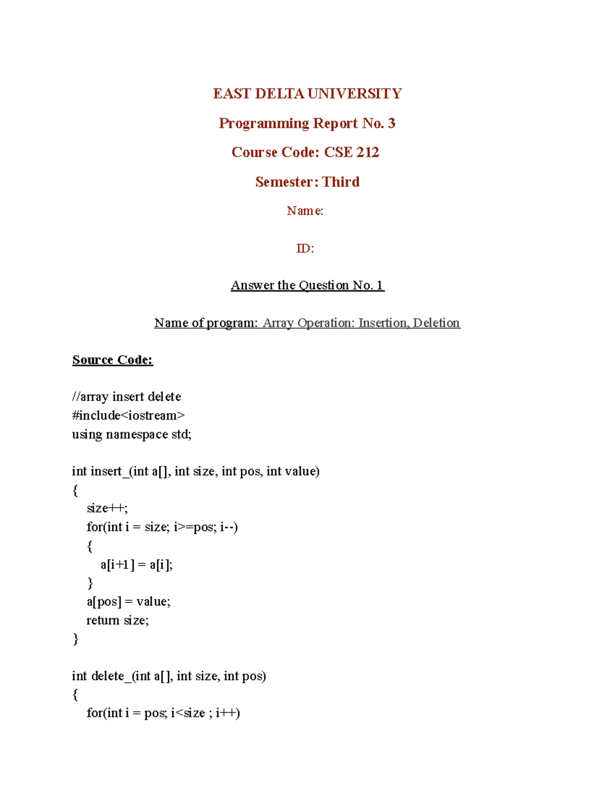 CSE 212 - Lab Report 3: Array Operations & Binary Search Techniques ...