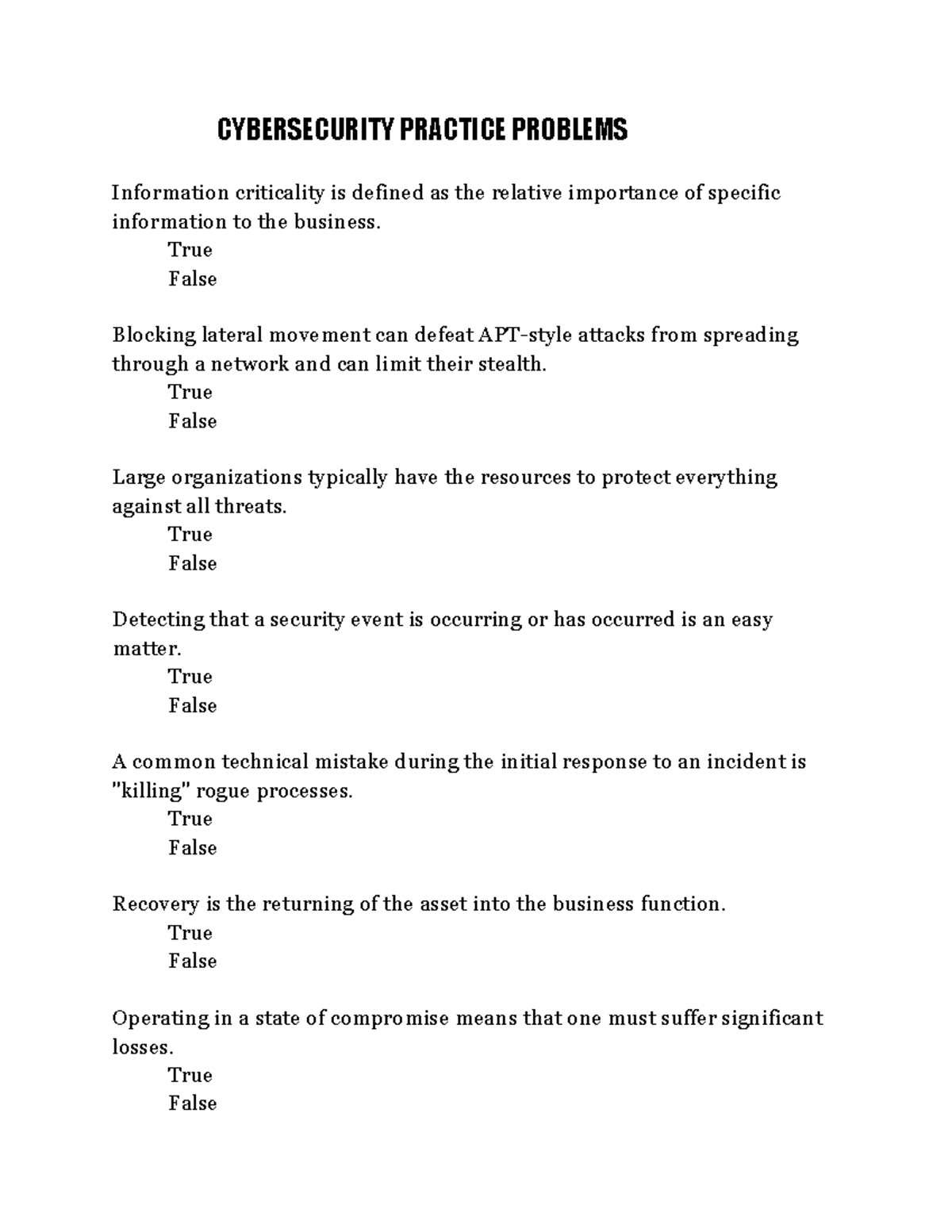 Cyber 6 - This will help you study for future quizzes/tests ...