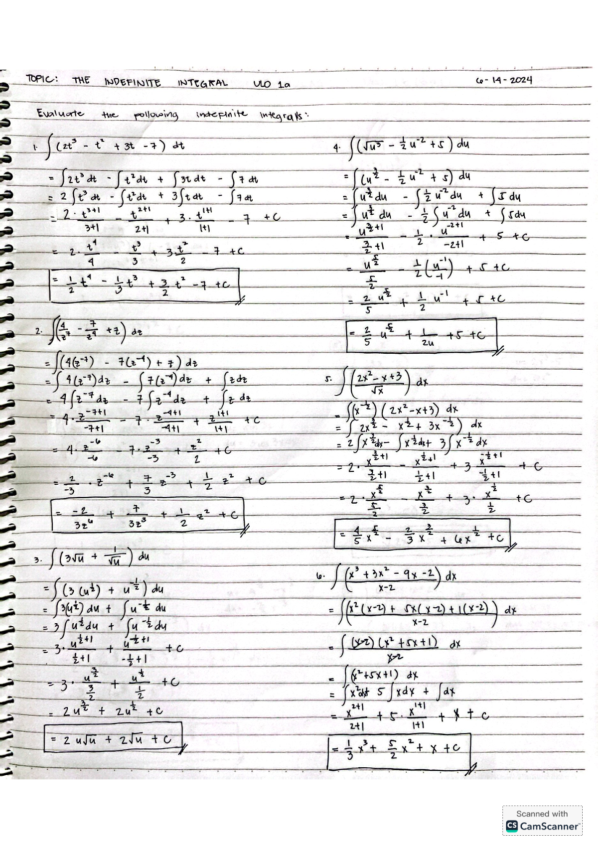 Integral Calculus Practice Samples - TOPIC: THE INDEFINITE INTEGRAL ULO ...