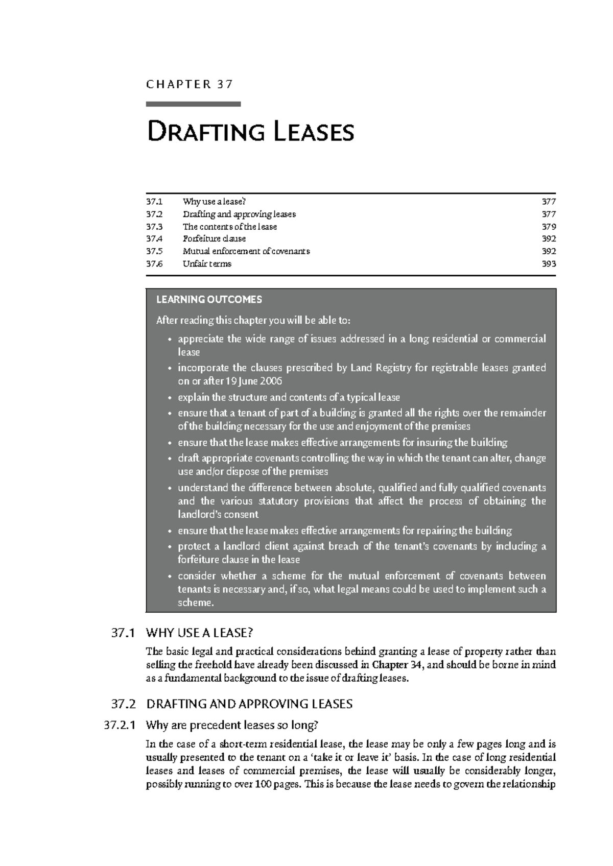 Chapter 37: Drafting Leases in Property Law (Course Code: PPL-377 ...