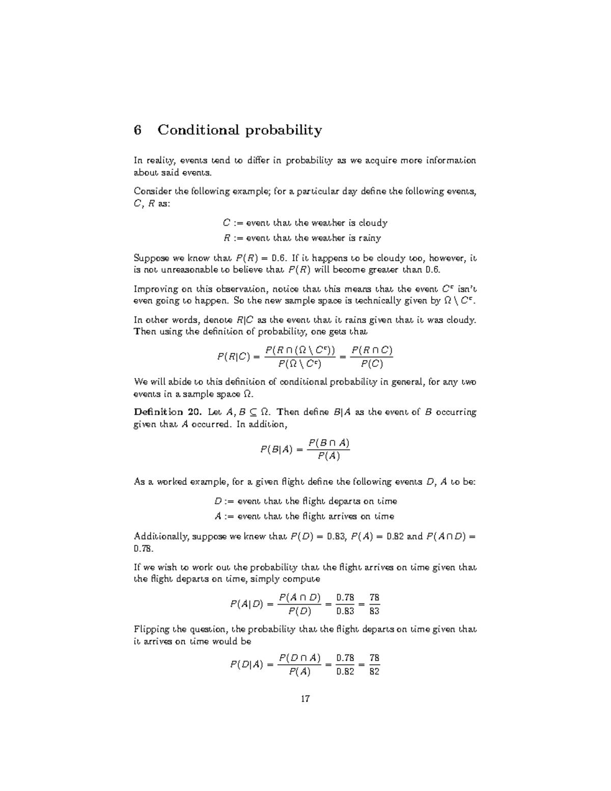Conditional Probability Concepts - Notes-17-19 Lecture - Studocu