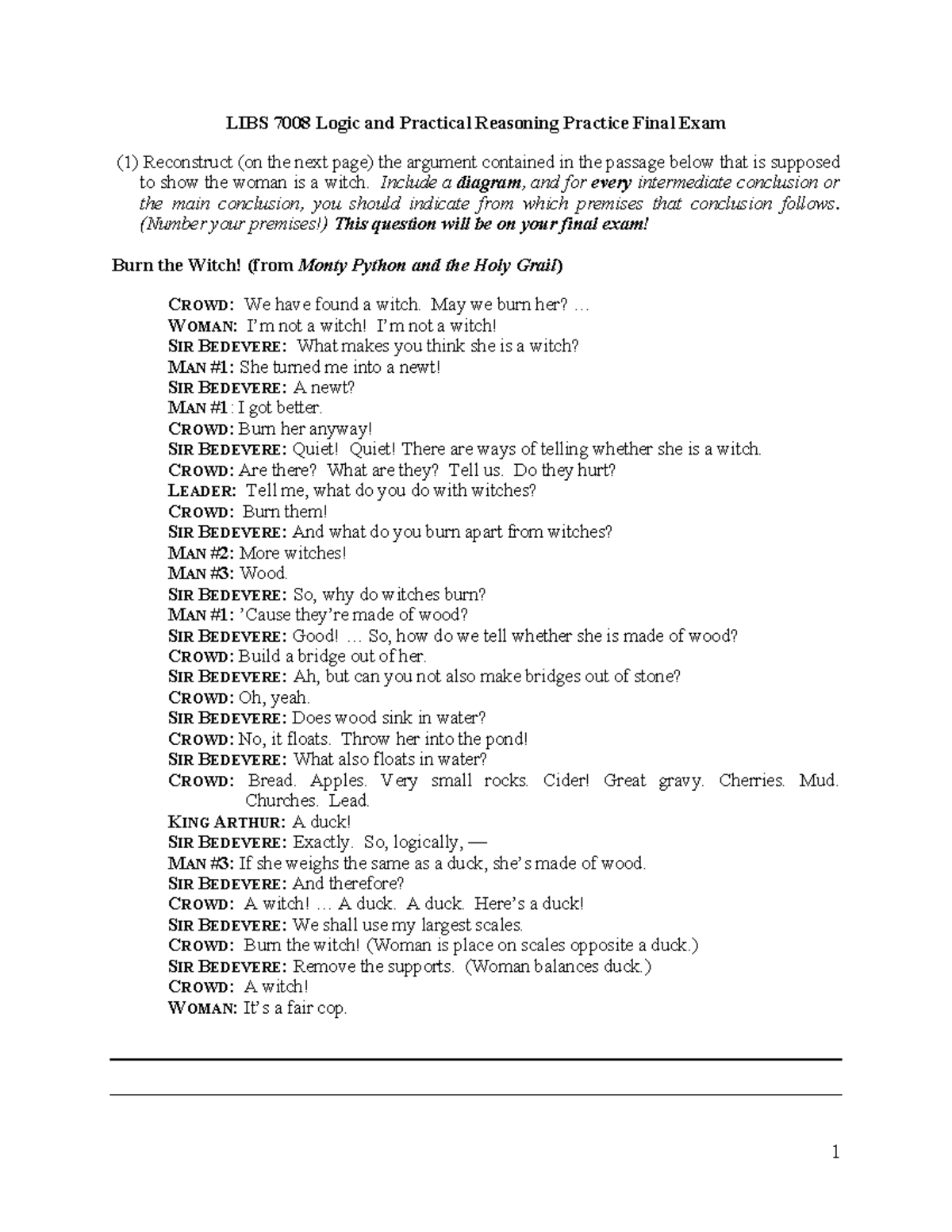 LIBS7008 Practice Final Exam: Logic and Reasoning Review - Studocu