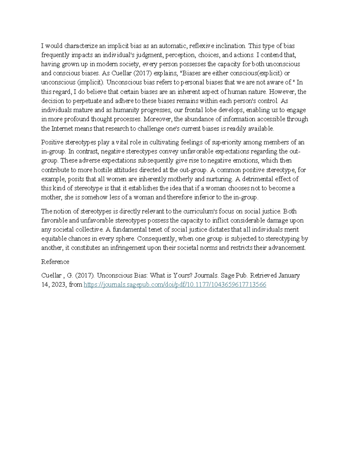 PSY355 Module 3 Discussion: Understanding Implicit Bias and Stereotypes ...