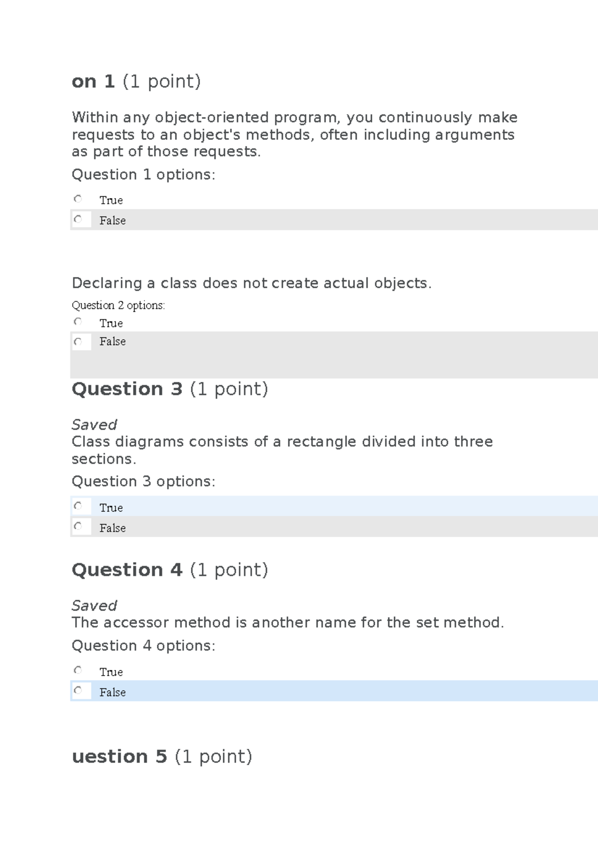 Quiz 3 - Object-Oriented Programming Concepts and Questions - Studocu