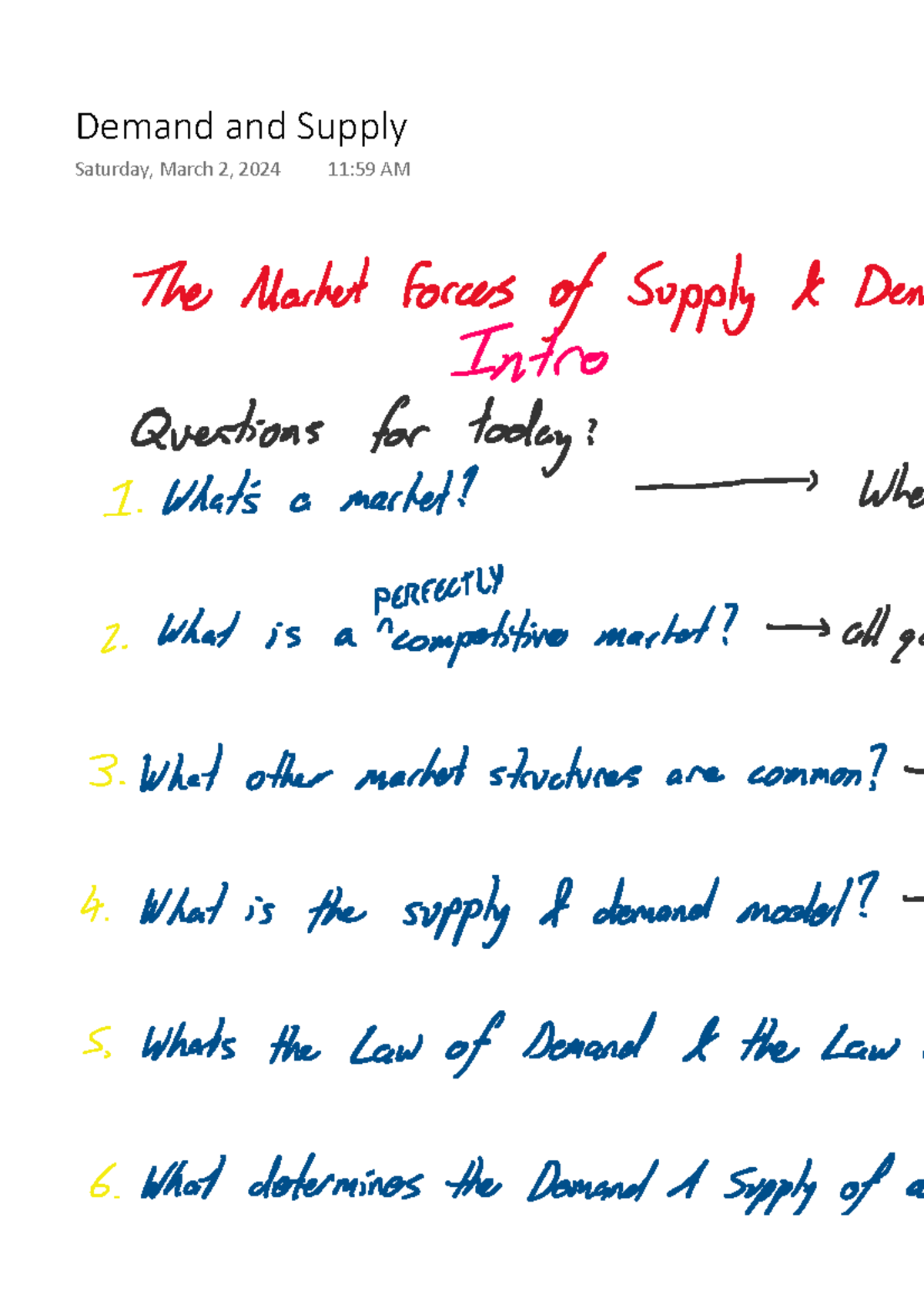 Demand and Supply: Understanding Market Structures and Dynamics (ECON ...
