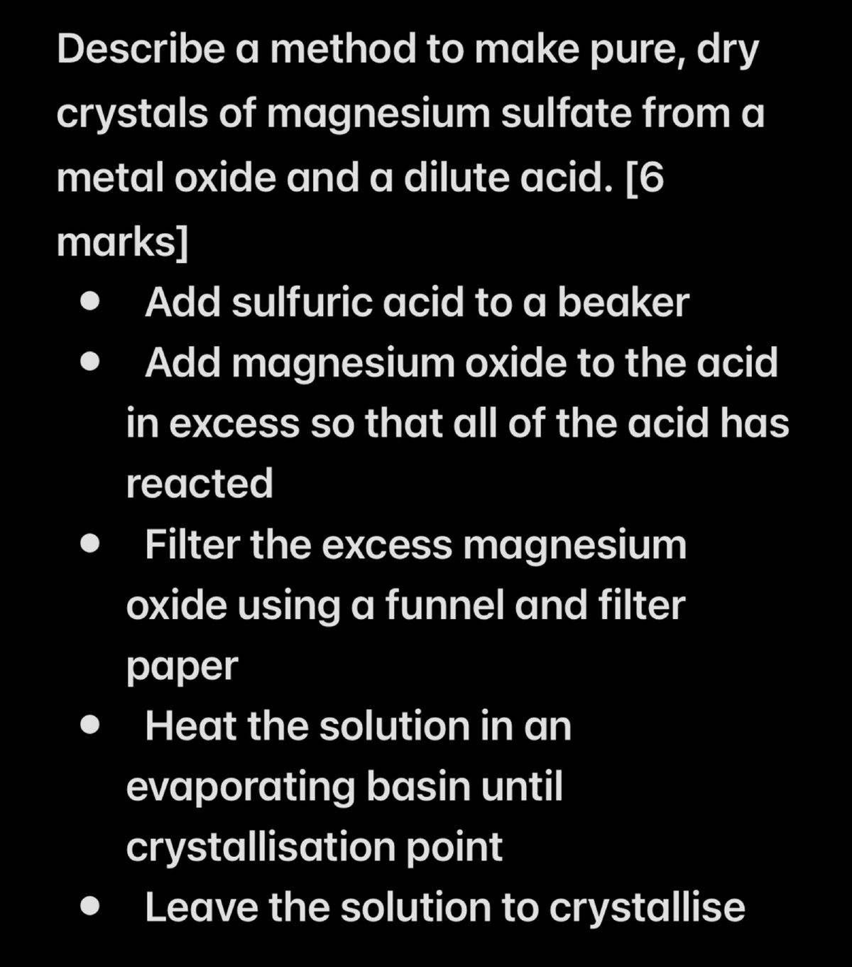 GCSE Chemistry: Practical Method for Pure Magnesium Sulfate Crystals ...
