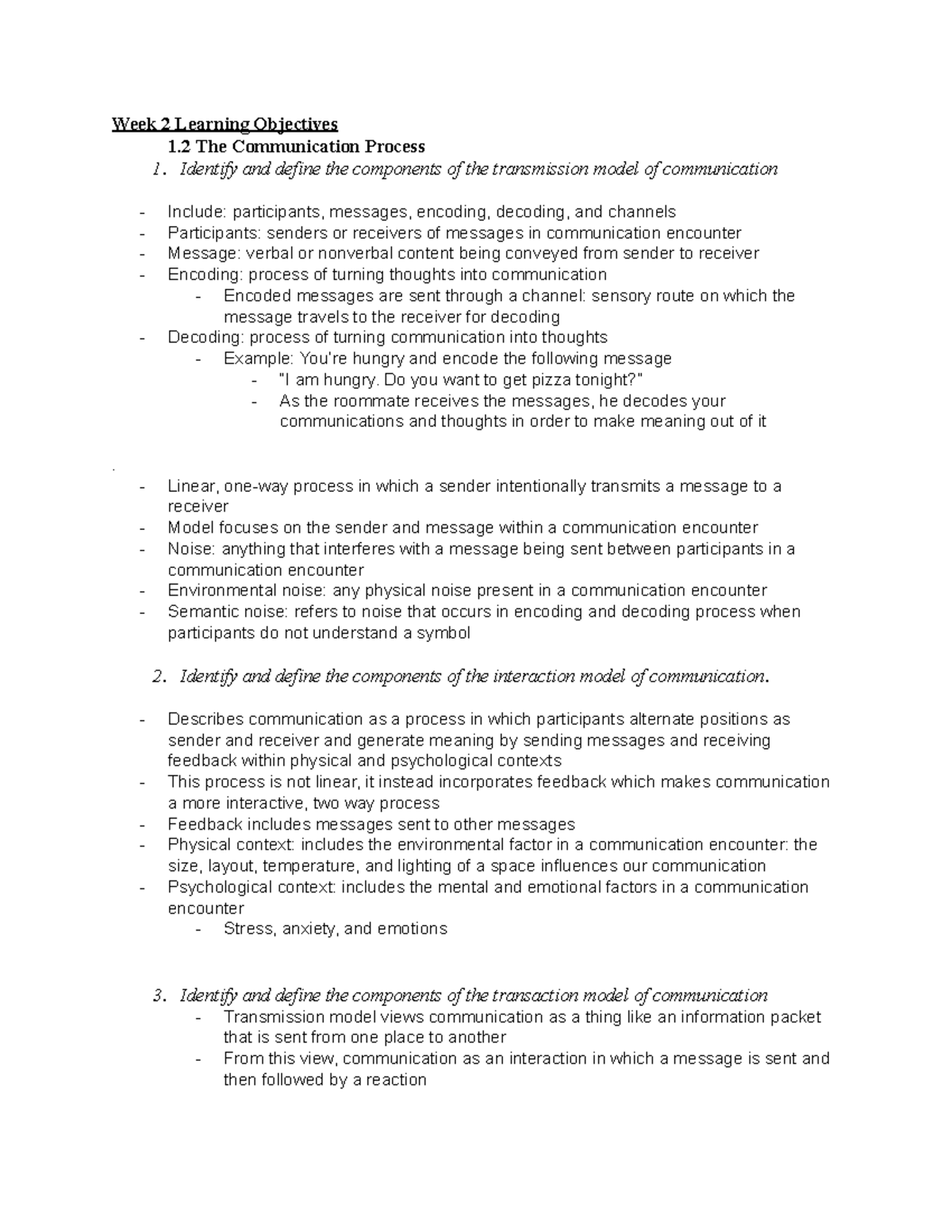 CMN 3V Study Guide: Key Learning Objectives & Communication Models ...