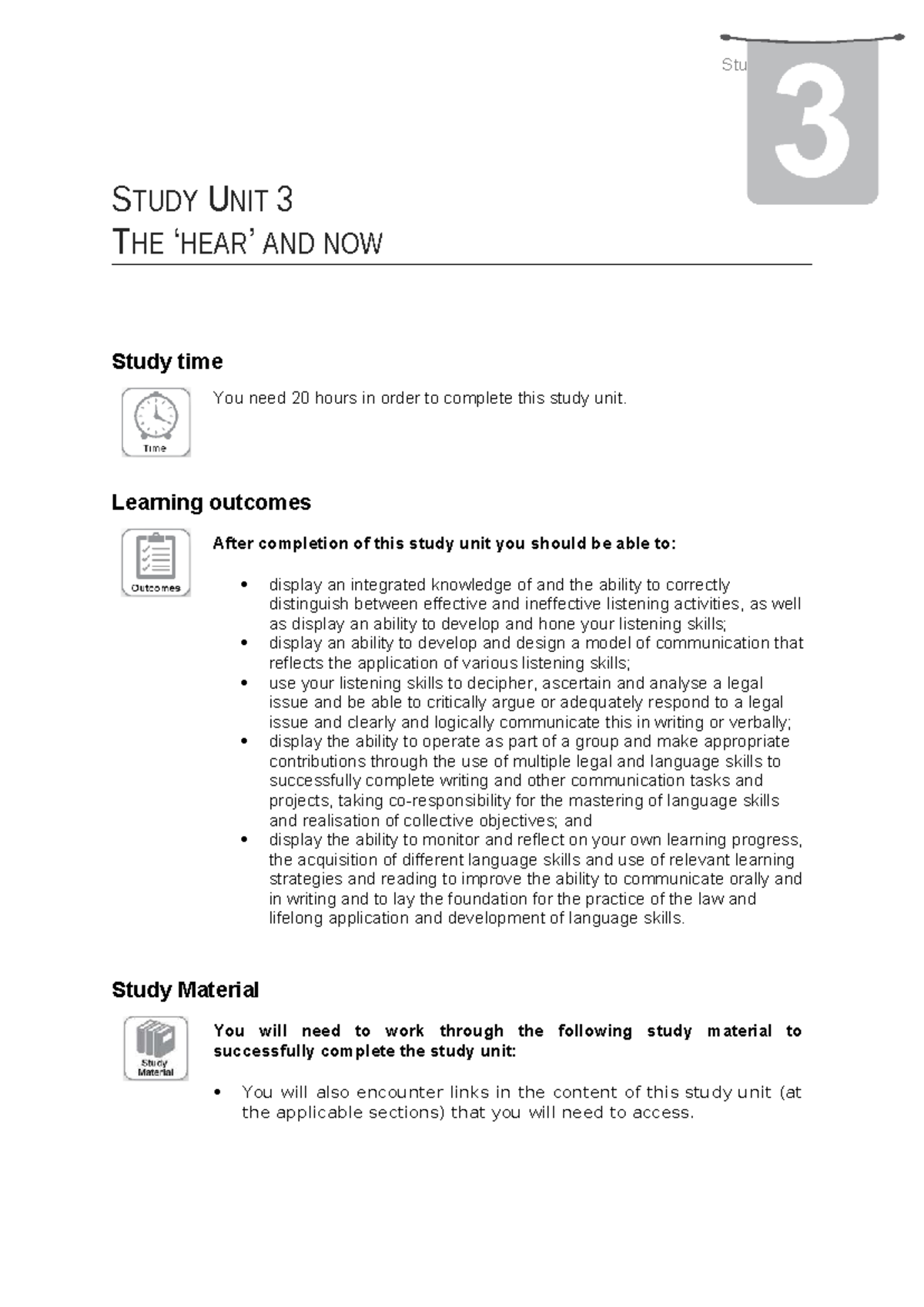Study Unit 3: Mastering Effective Listening Skills in Law 2025 - Studocu