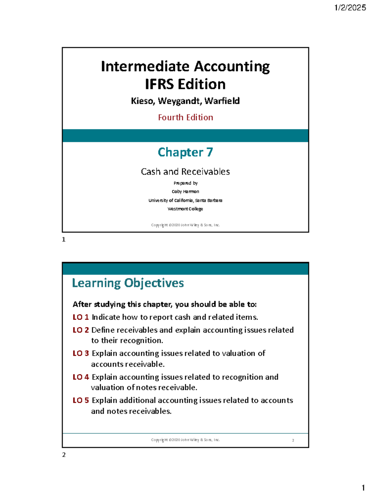 Chapter 7: Cash and Receivables - Intermediate Accounting IFRS Kieso ...