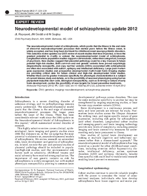 Neurodevelopmental Hypothesis of Schizophrenia: Evidence and Insights ...