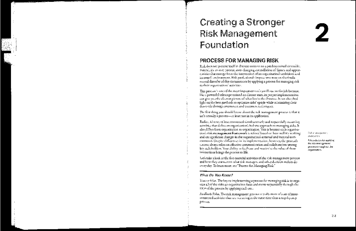 Creating a Stronger Risk Management Foundation - Studocu