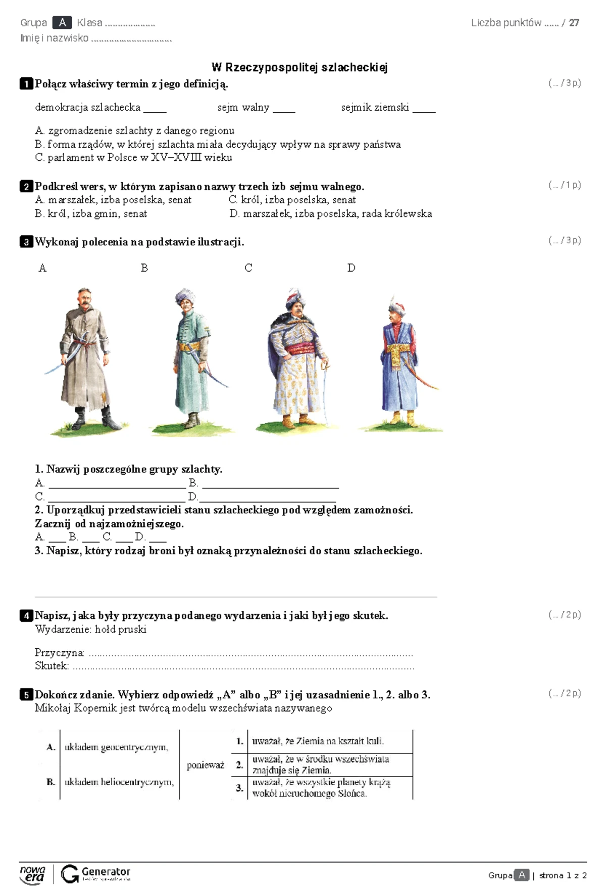 Sprawdzian Historia Klasa 5 Zloty Wiek 14 Dzial www.studocu.com