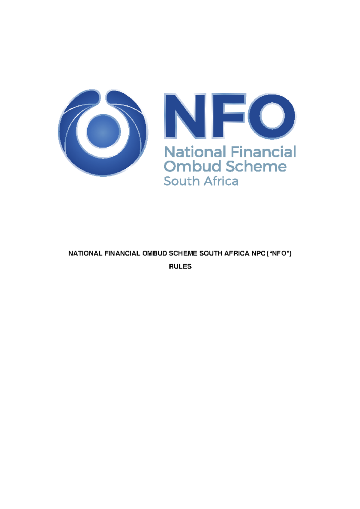 NFO 24-02-28: National Financial Ombud Scheme Rules Overview - Studocu