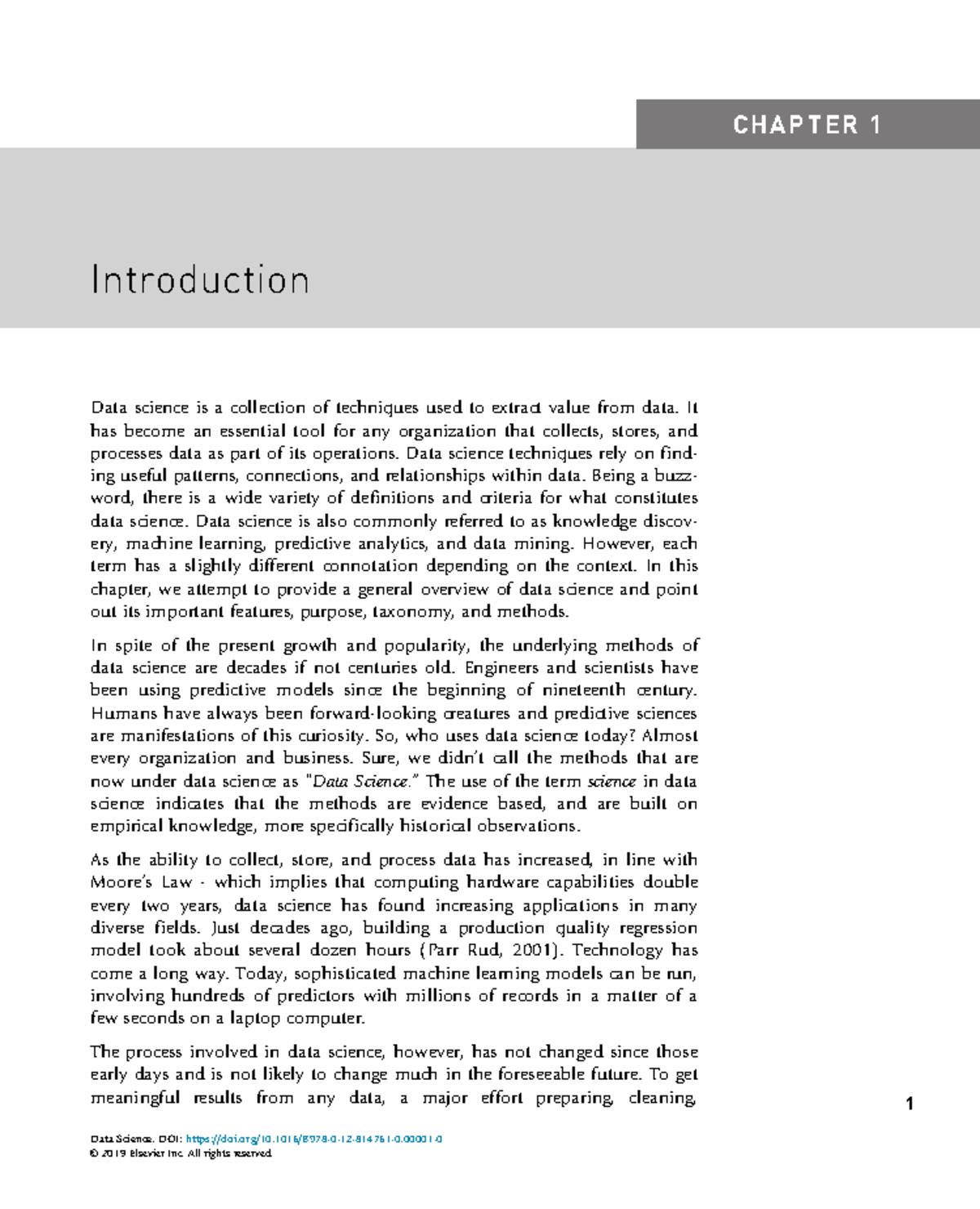 CHAPTER 1: Introduction to Data Science Concepts and Techniques - Studocu