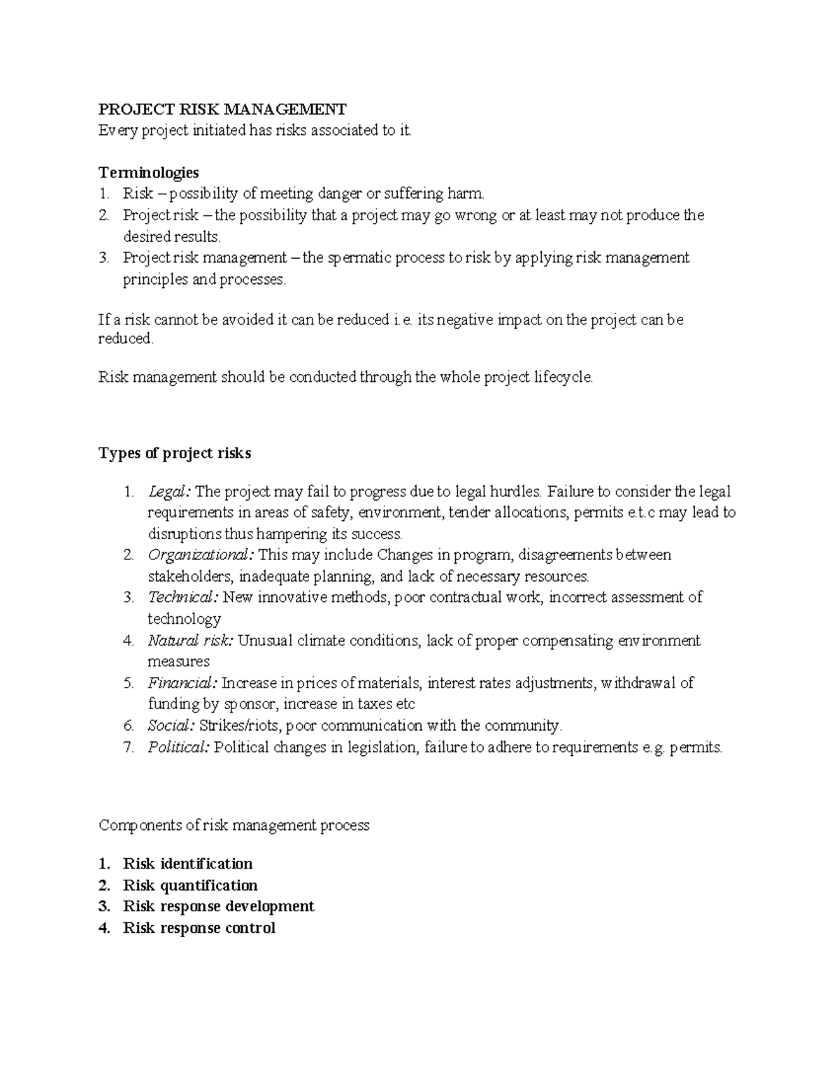 PROJECT RISK MANAGEMENT: Identifying, Analyzing, and Mitigating Risks ...