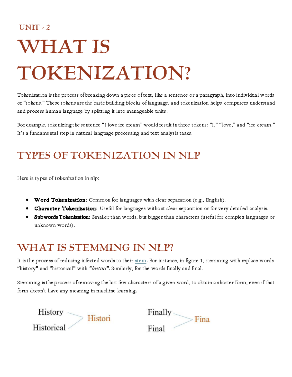 Module 2 - nlp - ####### UNIT - 2 WHAT IS TOKENIZATION? Tokenization is ...