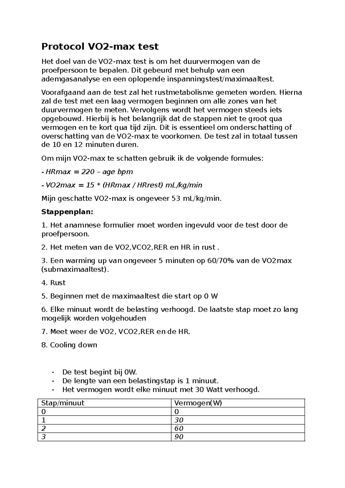 VO2max Test Protocol & Estimation Steps: Detailed Guide - Studeersnel