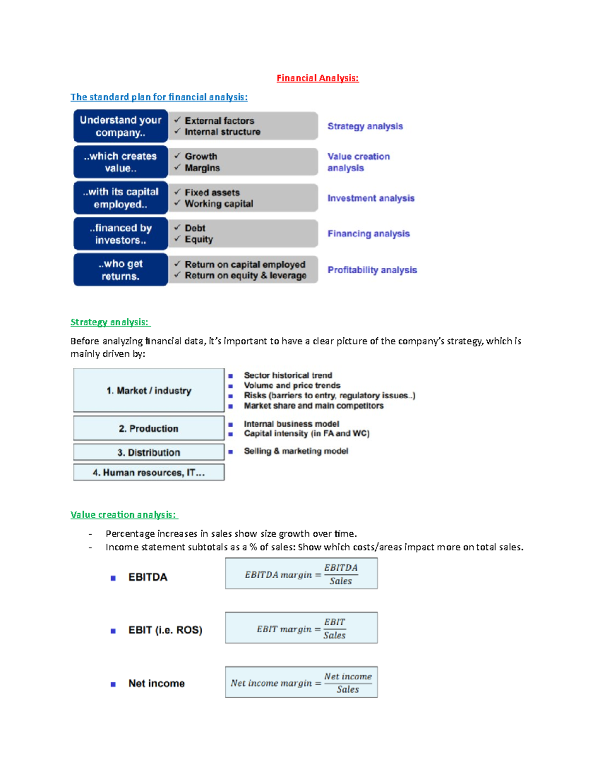Financial Analysis - Comprehensive Course Notes and Insights - Studocu