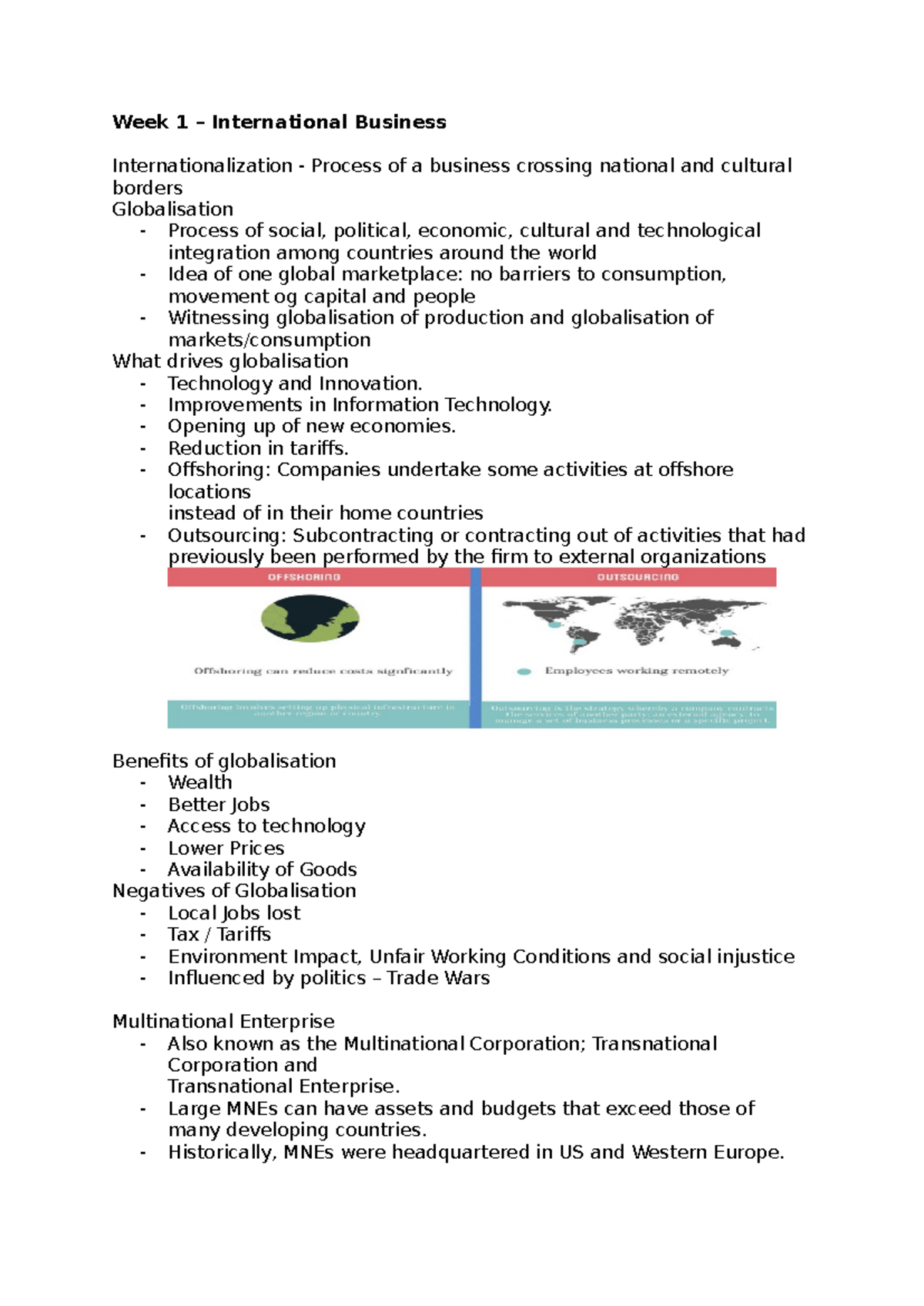 Week 1 - International Business - Week 1 – International Business ...