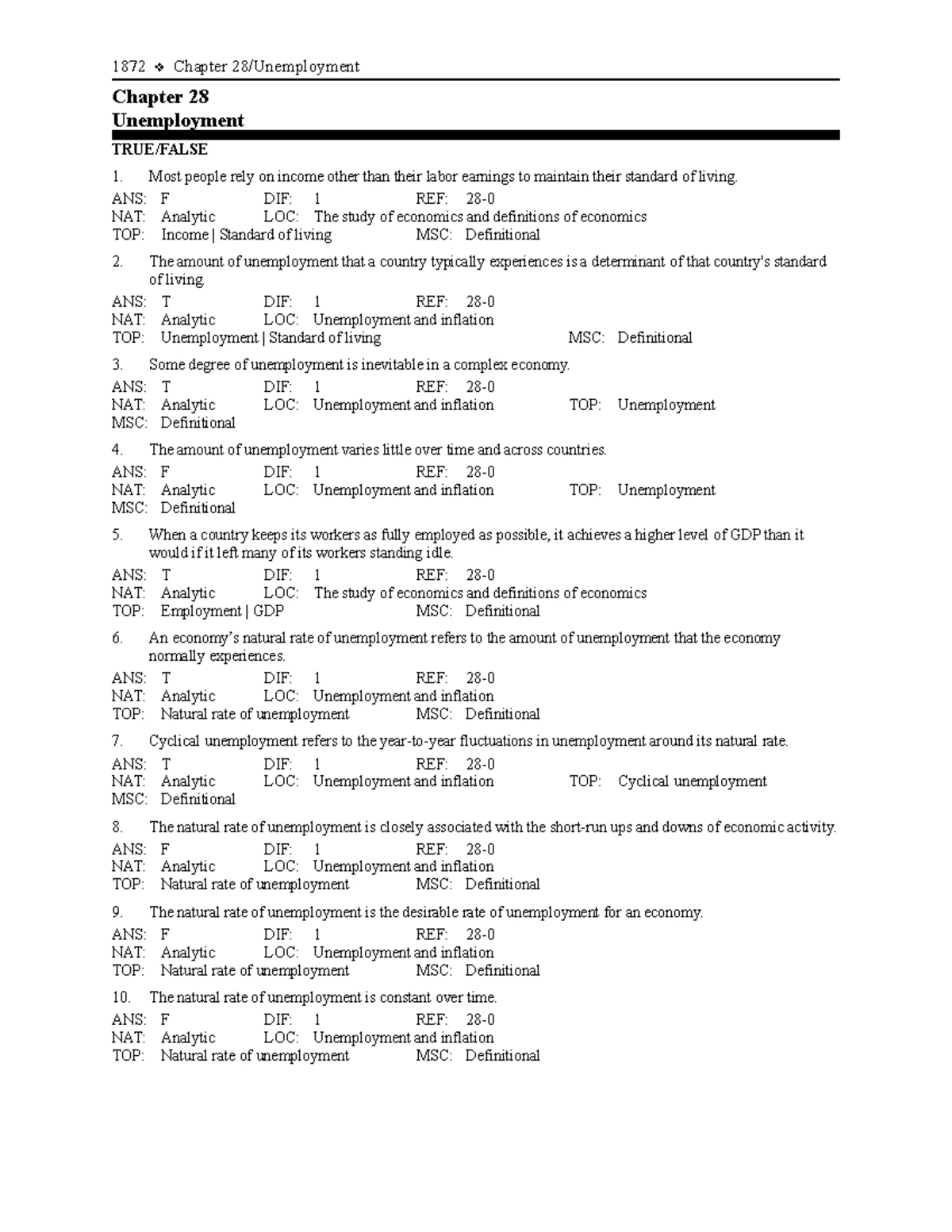 Unit 2 - Chapter 24: Understanding the Cost of Living and CPI - Studocu