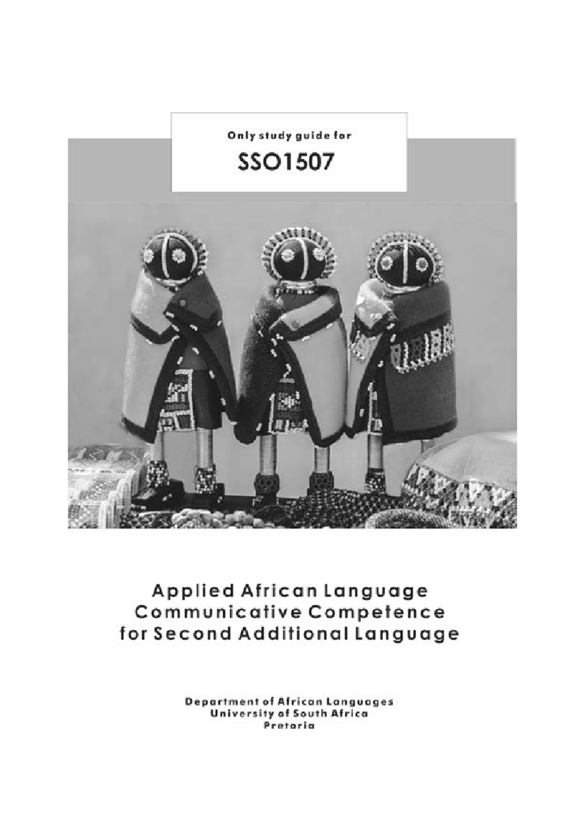 SSO1507 Introductory Sesotho Language Course Notes and Guide - Studocu