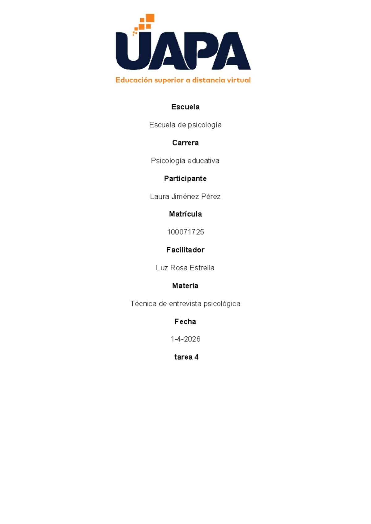 Técnica de Entrevista Psicológica 4: Variables y Rapport - Studocu