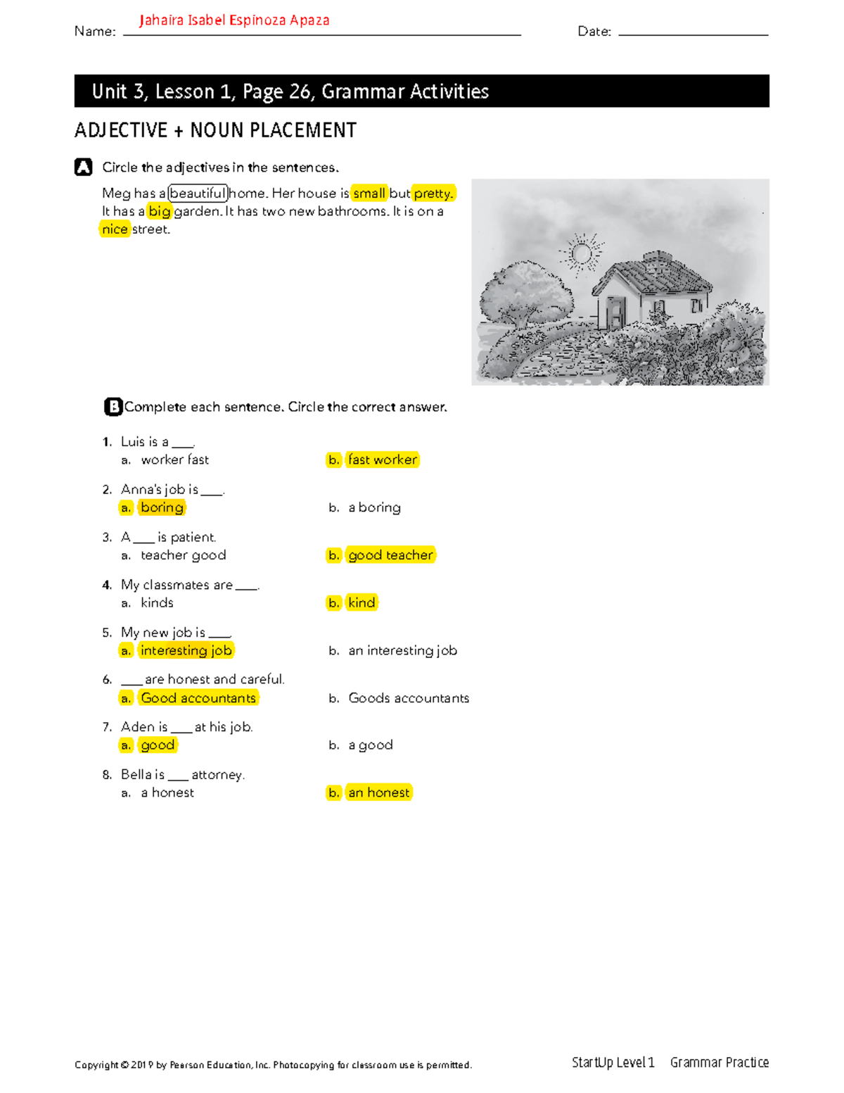 StartUp Level 1 Grammar Practice - Unit 3 Lesson 1-3 Activities - Studocu