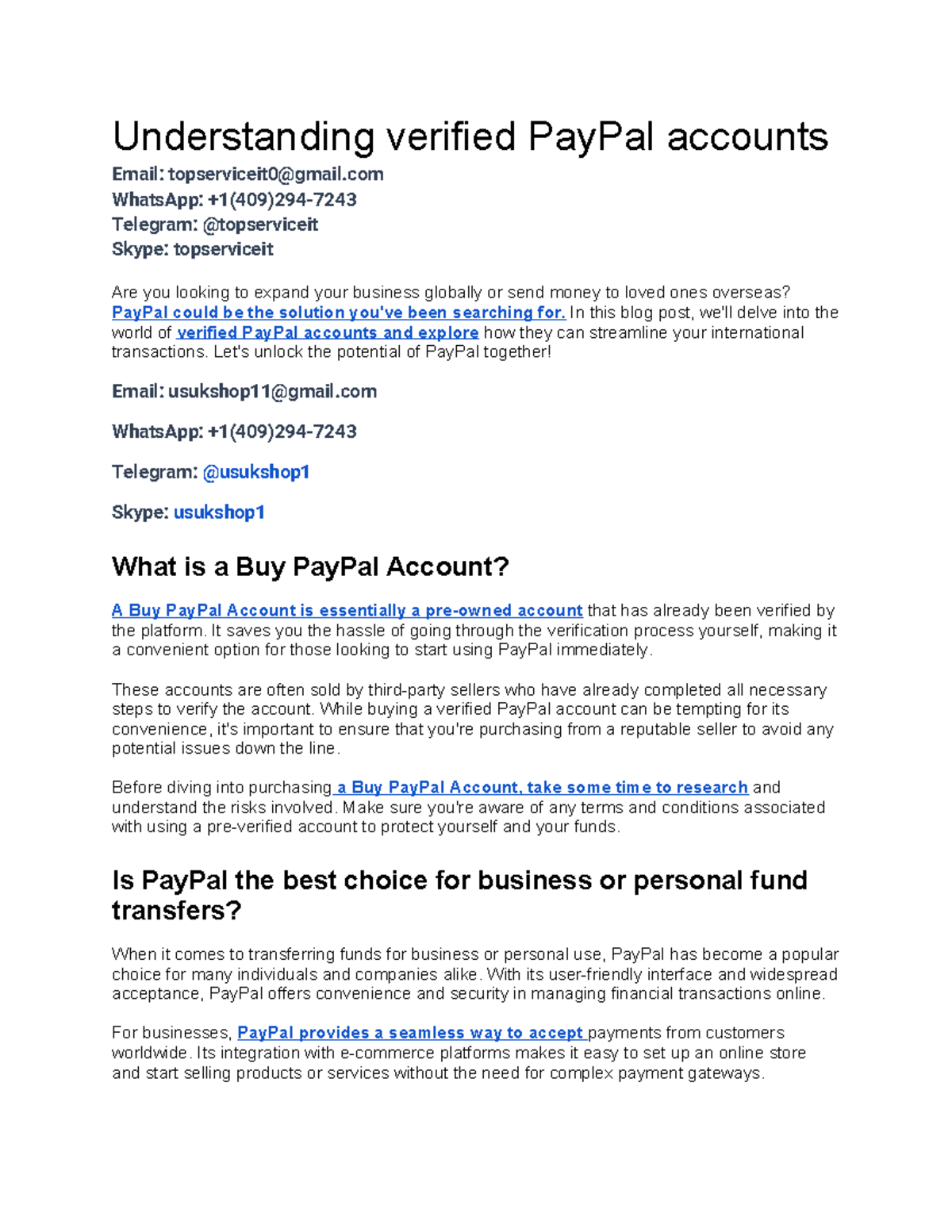 Understanding verified Pay Pal accounts - Understanding verified PayPal ...