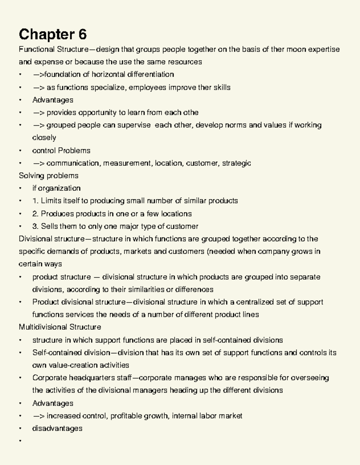 Organizational Design: Chapter 6 - Functional and Divisional Structures ...