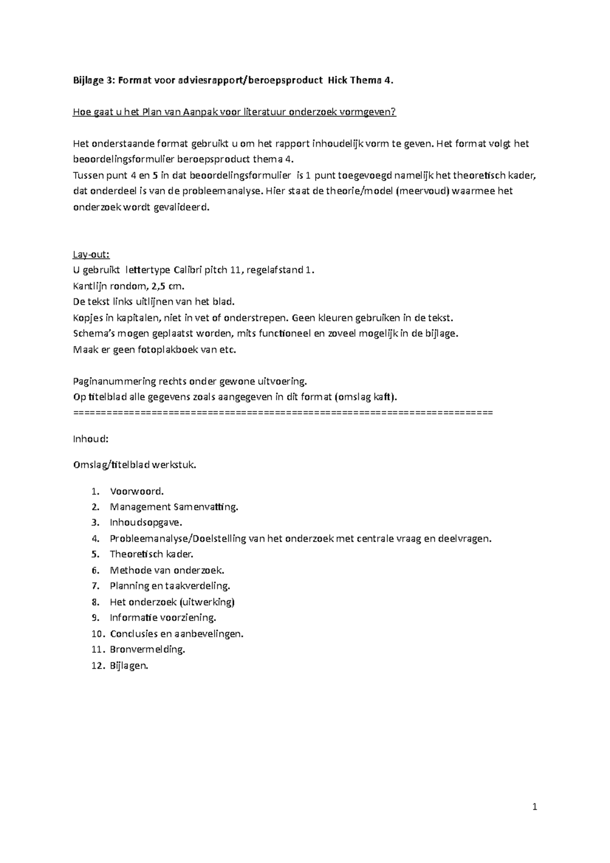 Format voor Adviesrapport: Logistiek Traject Bierbrouwerij Hick (Vak ...