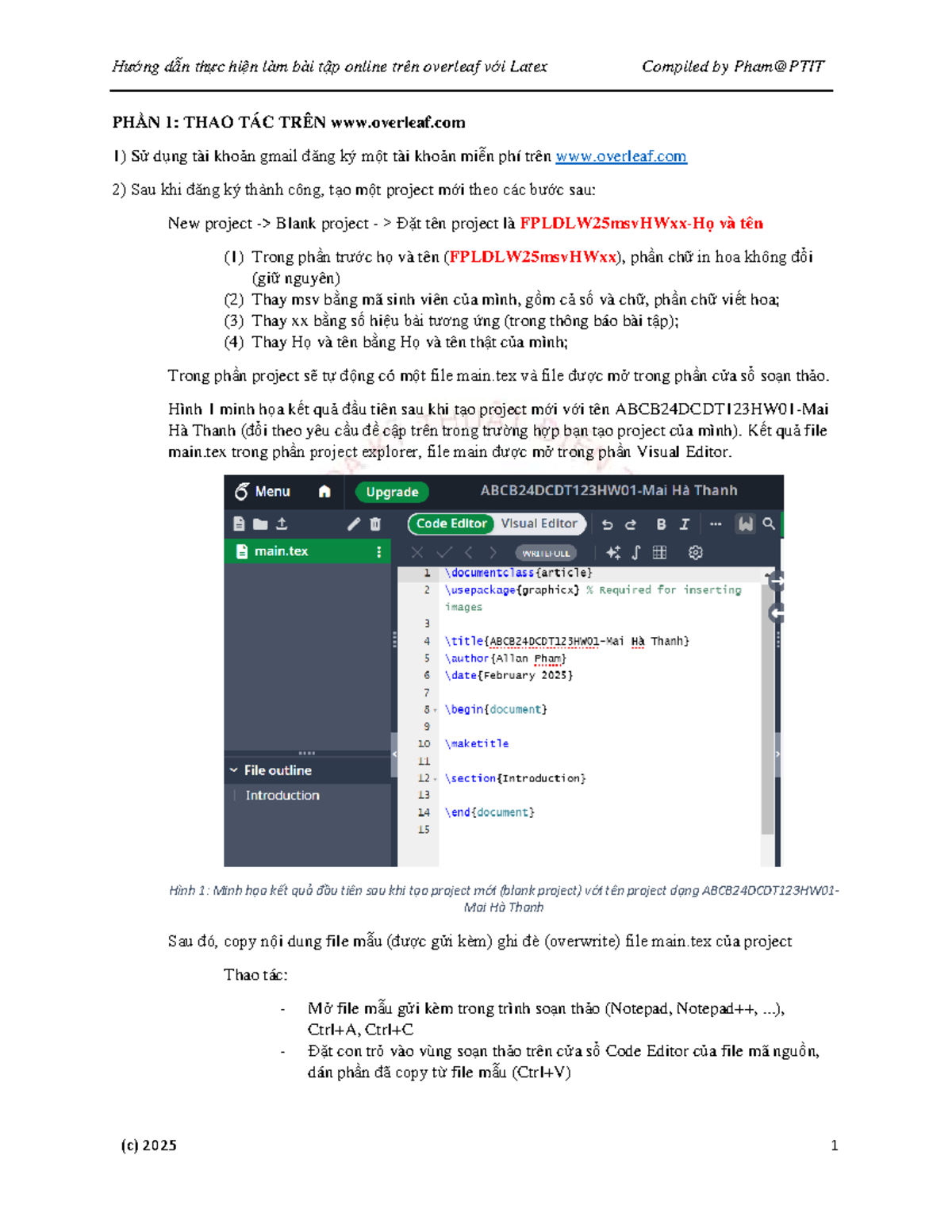Hướng dẫn sử dụng Overleaf với LaTeX: Bài Tập Online và Biên Soạn - Studocu