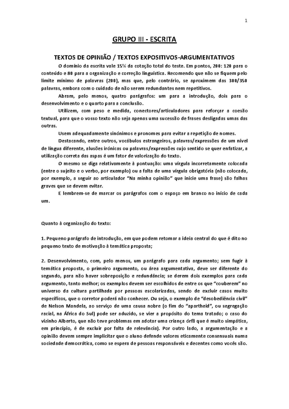 Grupo III - Texto Expositivo-Argumentativo: Estruturas e Exemplos - Studocu