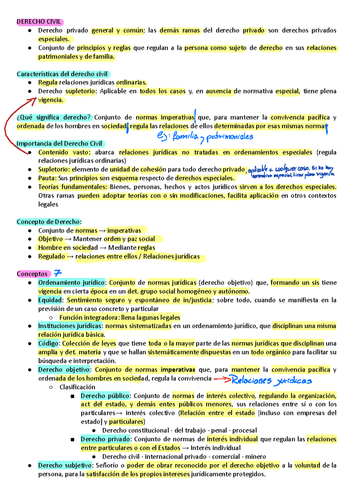Teoría de la ley - DERECHO CIVIL Derecho privado general y común; las ...
