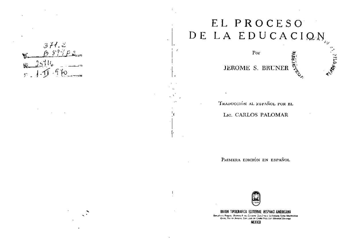 Bruner J.S. - El Proceso de la Educación: Traducción al Español - Document Preview