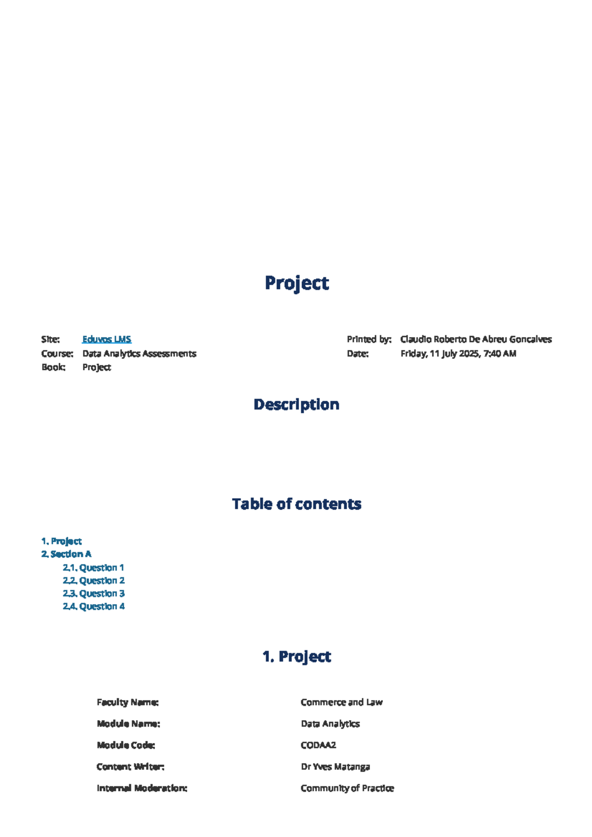 CODAA2 Data Analytics Project Assessment: Comprehensive Guide - Studocu