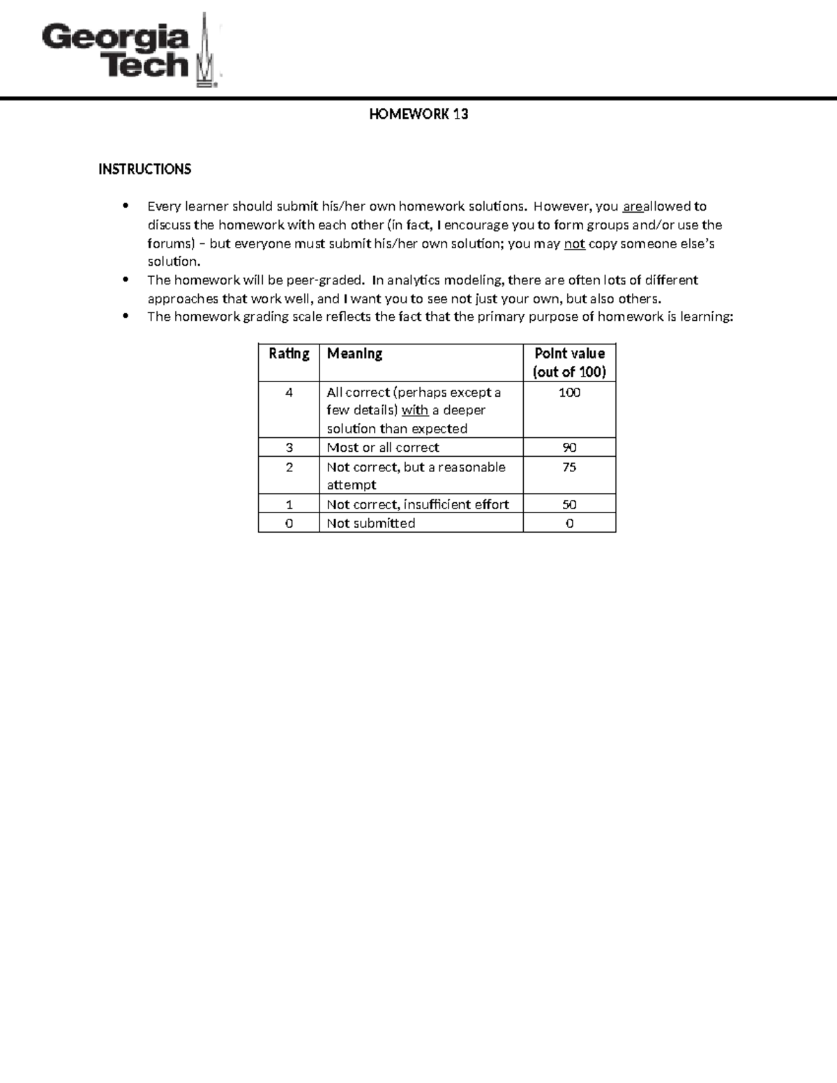 Homework solution 13 - hw 13 - HOMEWORK 13 INSTRUCTIONS Every learner ...