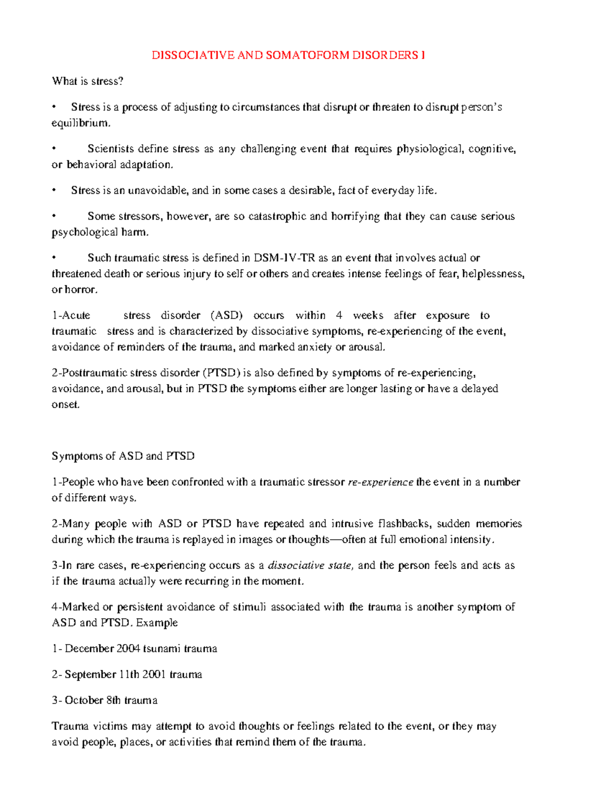 Ch12 Dissociative and Somatoform Disorders - DISSOCIATIVE AND ...