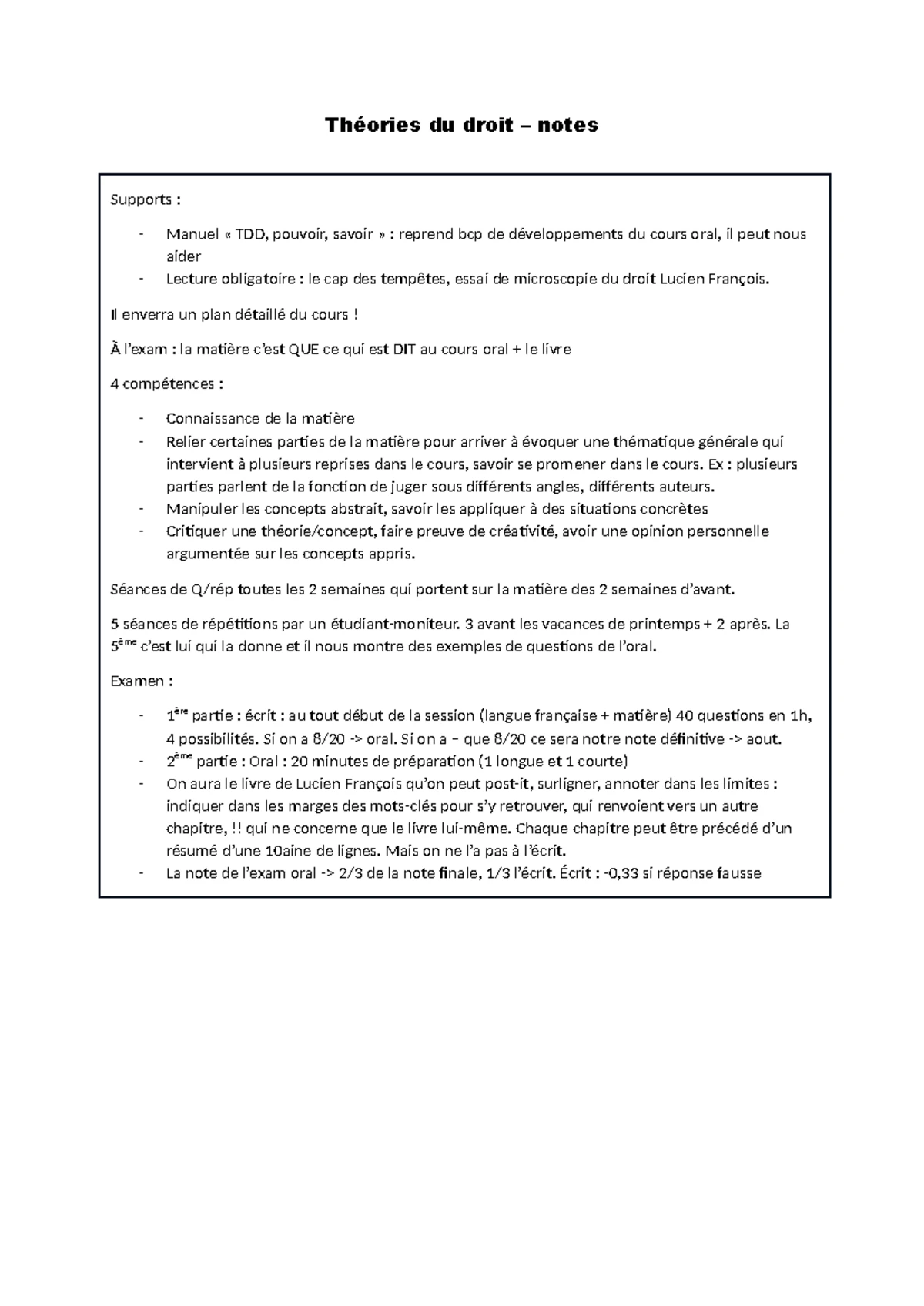 Correction des Théories du Droit TDD - Juin 2023 - Studocu