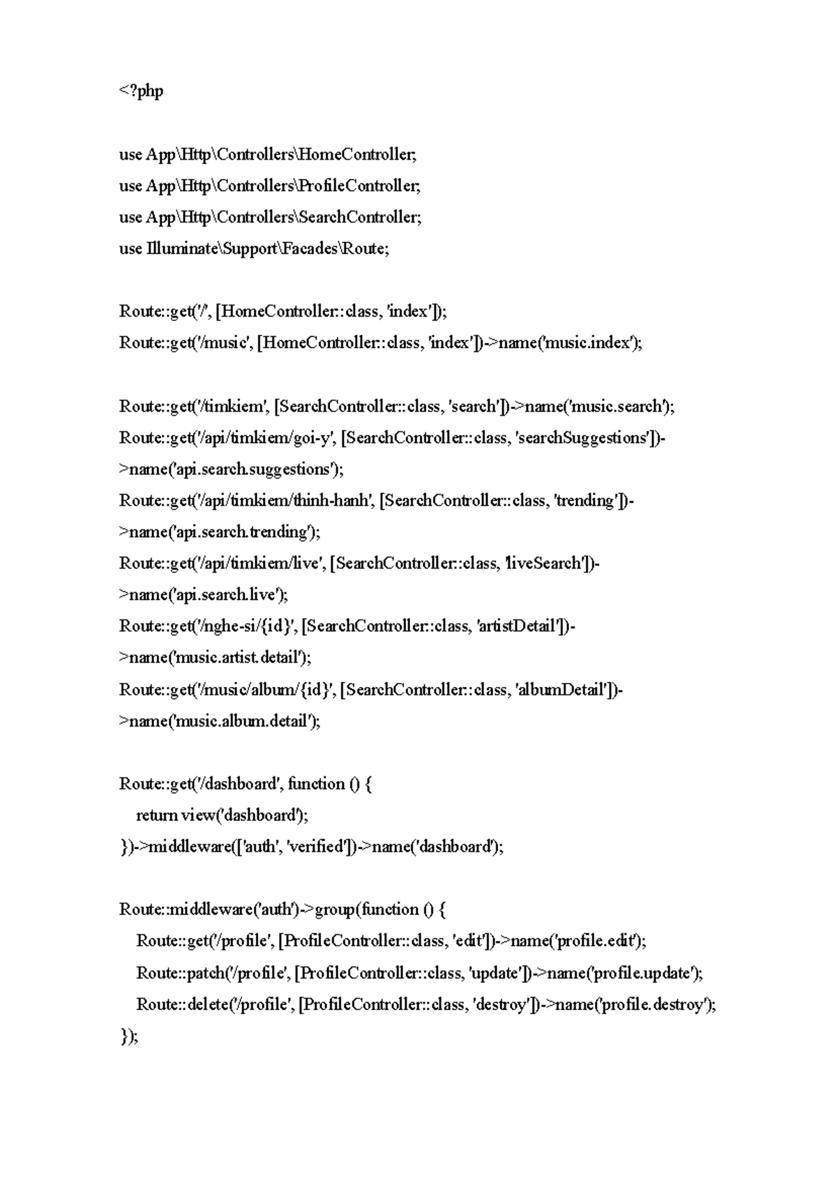 PHP Music App Code Structure and Functionality Overview - Studocu
